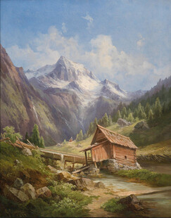山间小屋静谧的自然美景