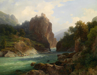 壮丽山河风景油画
