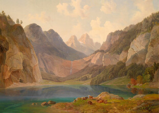 山间湖泊美景