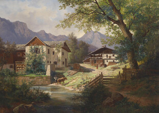 乡村田园风光油画美景