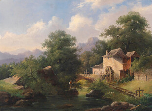 乡村田园风景油画