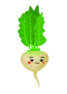 可爱表情白萝卜插画