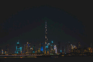 迪拜璀璨夜景摩天大楼