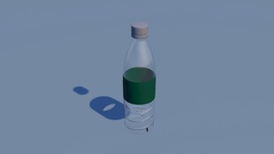 透明瓶配绿色瓶盖模型