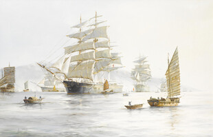 海上帆船舰队场景