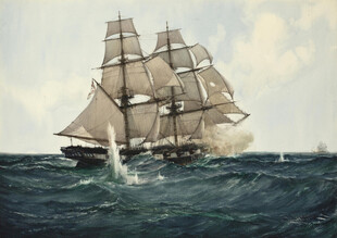 海上帆船激战场景