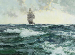 海上孤舟波涛汹涌