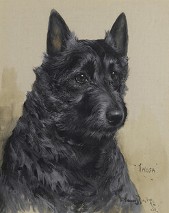 黑色犬类肖像画
