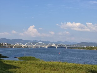 河畔桥梁美景