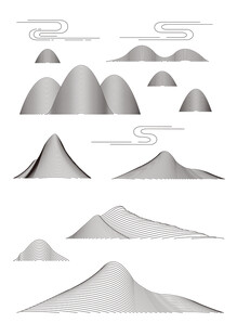 简约风山峦矢量图形素材