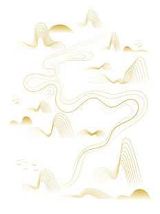 中式山水意境插画