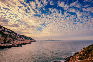 海边壮丽云霞美景