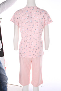 粉色印花女士家居服套装