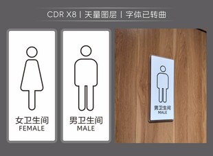 男女卫生间标识牌