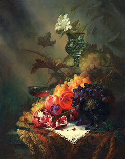 静物水果花卉油画作品