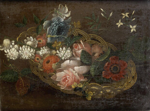 古典花卉静物油画作品