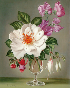 花瓶中的花卉静物画