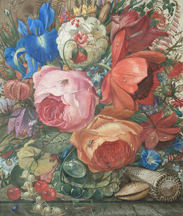 缤纷花卉静物油画