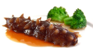 红烧海参配西兰花