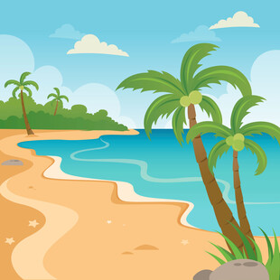夏日海滩场景