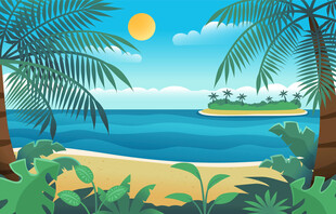热带海滩风光美景