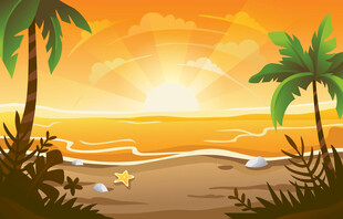 夏日海滩场景