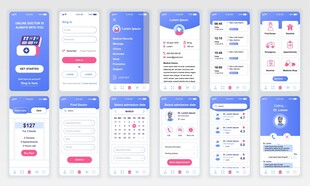 蓝色清新APP界面设计展示