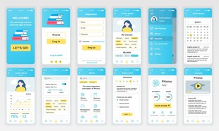 蓝色清新风APP界面设计图
