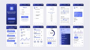蓝色简约APP界面设计图
