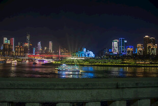 城市璀璨夜景江景风光