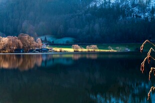 宁静湖畔夜景风光