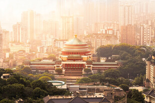山城古韵中的楼阁景观
