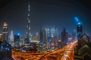 迪拜城市夜景繁华景象