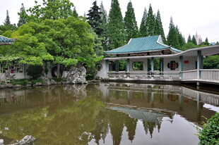 中式园林池塘景观