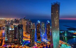 繁华都市夜景璀璨高楼