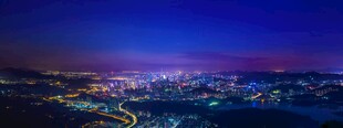 城市璀璨夜景俯瞰图