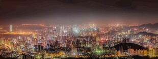 深圳城市建筑夜景全景图