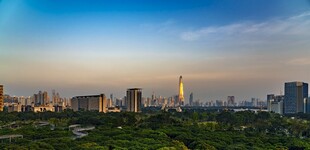 城市天际线黄昏美景
