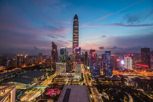深圳繁华都市夜景俯瞰