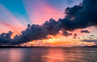 海上绚丽日落美景