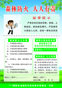 森林防火须知宣传页