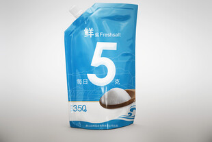 蓝色5号椰子味饮品包装袋样机