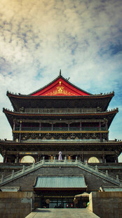 西安钟楼壮丽景观