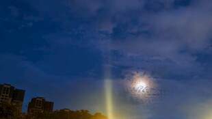 夜空下的城市与绚烂烟花