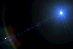 耀眼蓝光星芒特效画面
