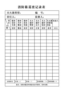 消防箱记录表