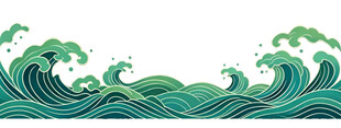 绿色海浪图案