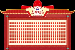 中式喜庆红色荣誉展示板