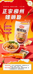 正宗柳州螺蛳粉促销海报