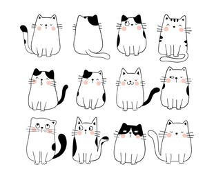 可爱猫咪简笔画集合